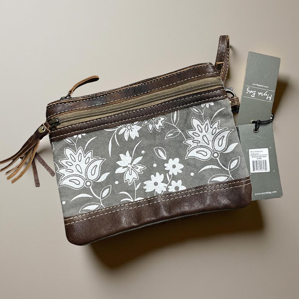 Myra Bag Brown and Cream Clutch